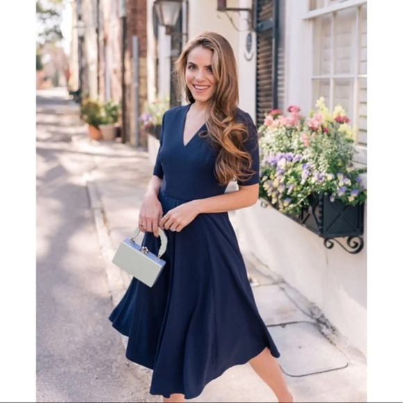 Gal Meets Glam Edith City Crepe Fit & Flare Midi Dress Size 6. NWOT!  MSRP $178 - Picture 1 of 7